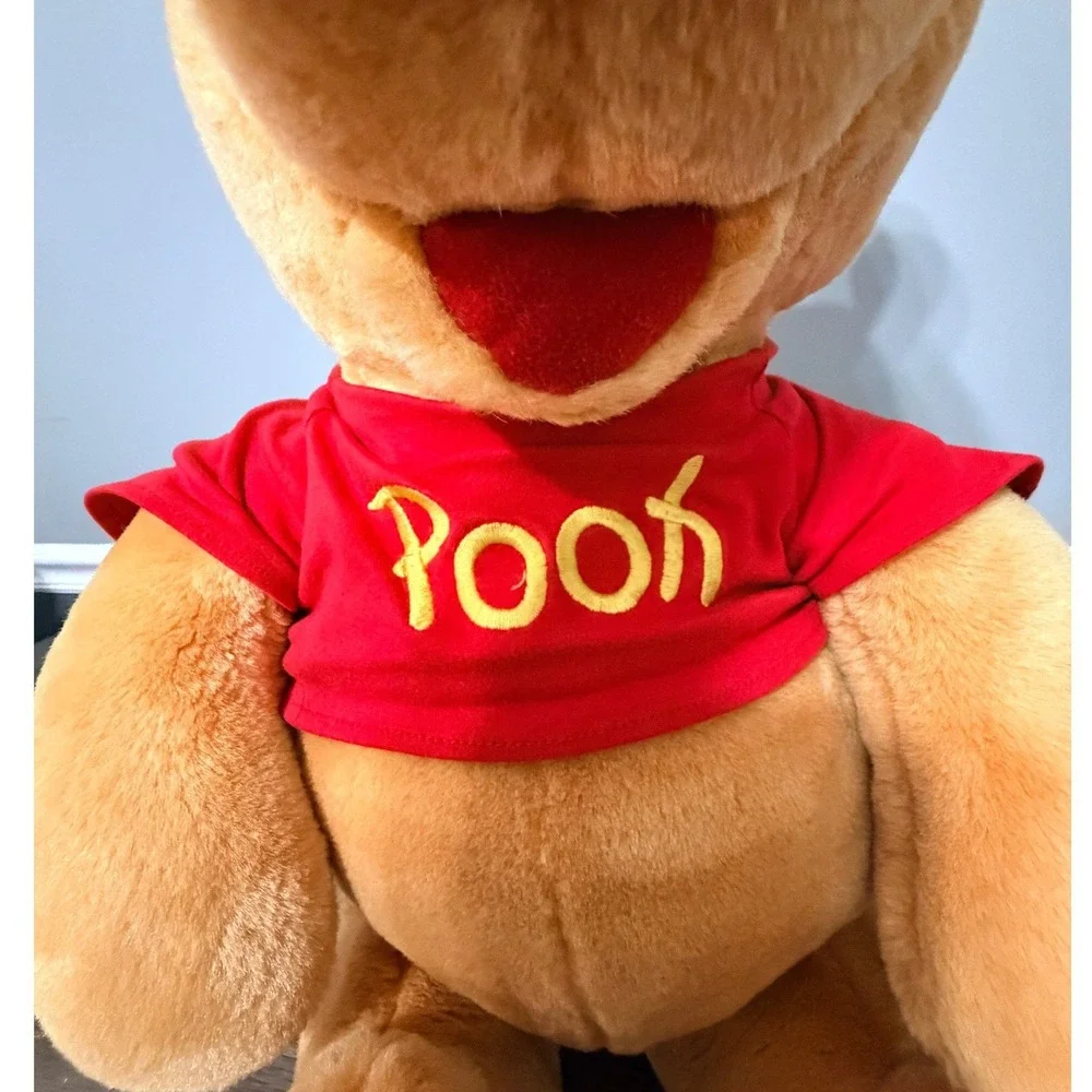 Vintage Disney Winnie the Pooh Plush Stuffed Animal Classic Red Shirt Large Bear